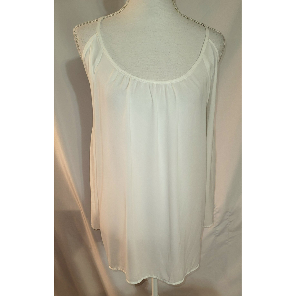 Umgee Cold Shoulder Top With Lace Sleeves - Size Large